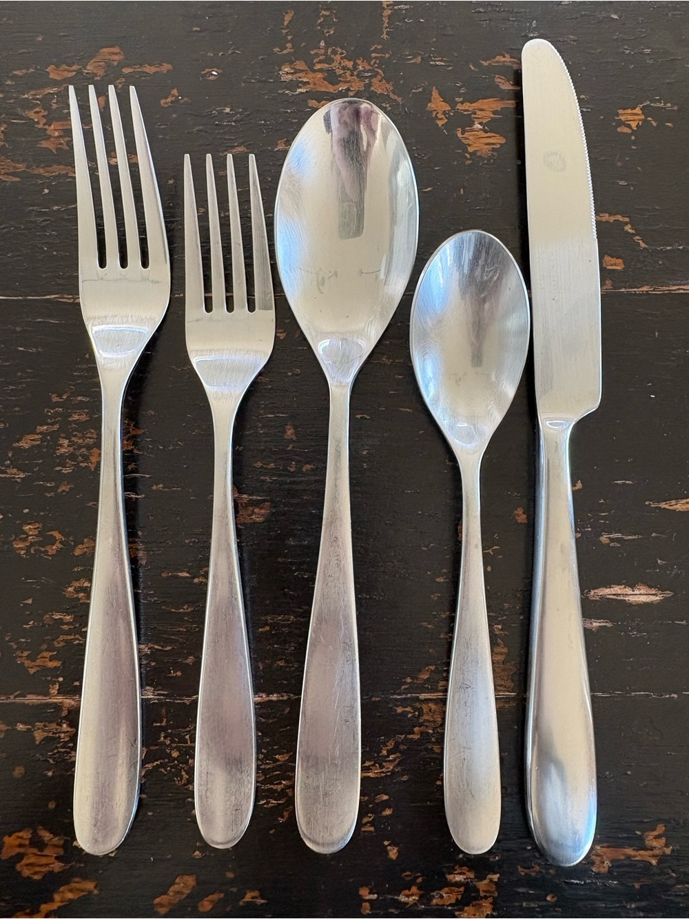 Argent Orfevres Marilyn 18/10 Satin Heavy Stainless 5 PC Flatware Place Setting